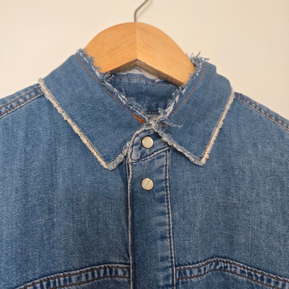 *NWT Diesel Lify Denim Mini Shirt Dress Size XXS *Oversized Long Sleeve Cotton - Picture 5 of 12